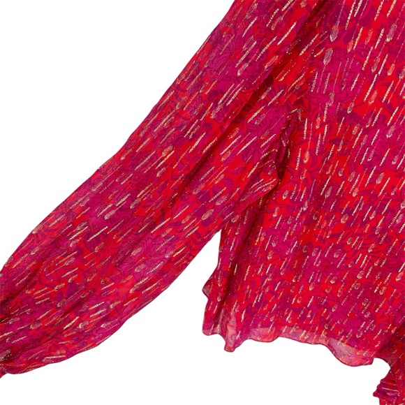 Lilly Pulitzer Alfreda Long Sleeve Top in Amaryllis Red Secret Hideaway Size 16 - Picture 6 of 13